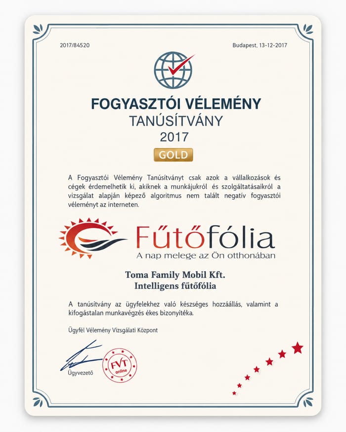 Fogyasztói Vélemény Tanúsítvány