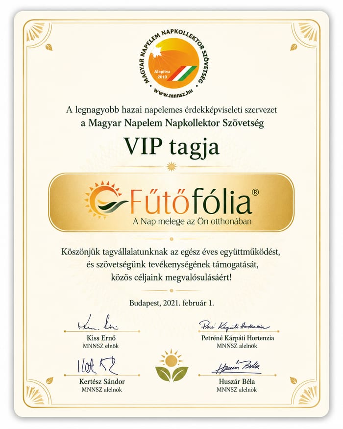 Magyar Napelem Napkollektor Szövetség – VIP tag