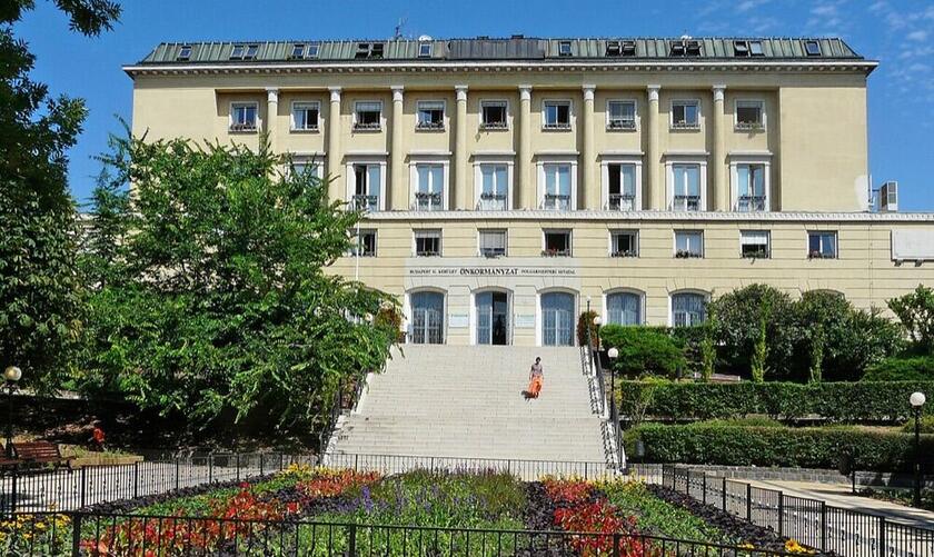A Polgármesteri Hivatal épülete a Mechwart liget felől, Budapest II. kerület