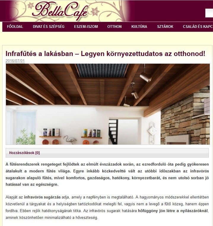 Bella Cafe Infarfutes Elektromos Futes
